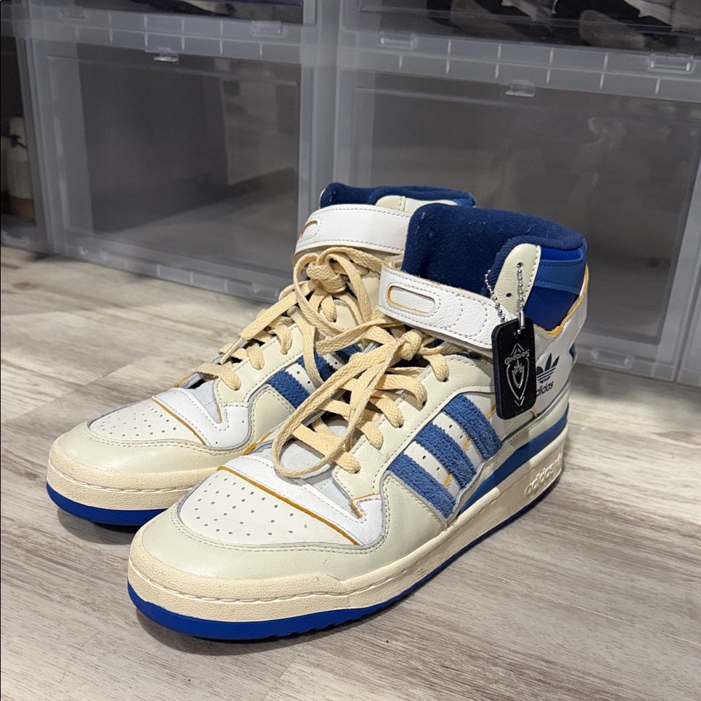 Adidas High-Top Sneakers - Cream and Navy
